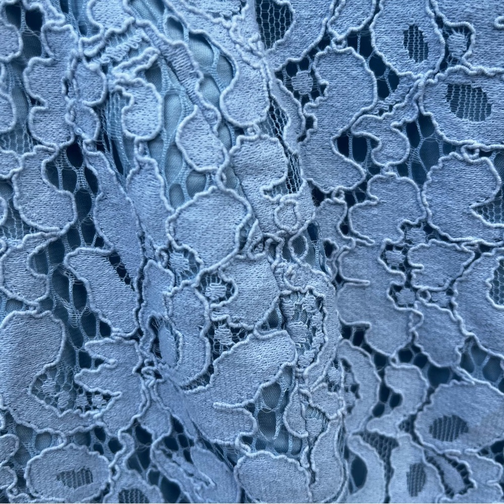 Bardot Light Blue Lace Mini Babydoll Deep-V Neckline Party Dress - Size 10 - Picture 8 of 16